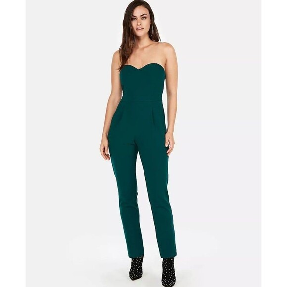Express Pants - Express emerald green strapless sweetheart Jumpsuit. Size 2